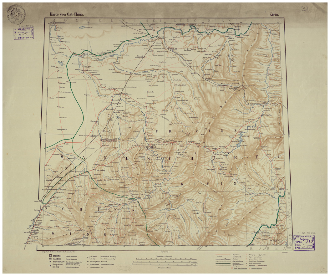 (N:34566) CINA - KARTE VON OST-CHINA - FOGLIO 2 KIRIN (B0020397) Carte e stampe antiche: riproduzione a colori su carta (formato A1)