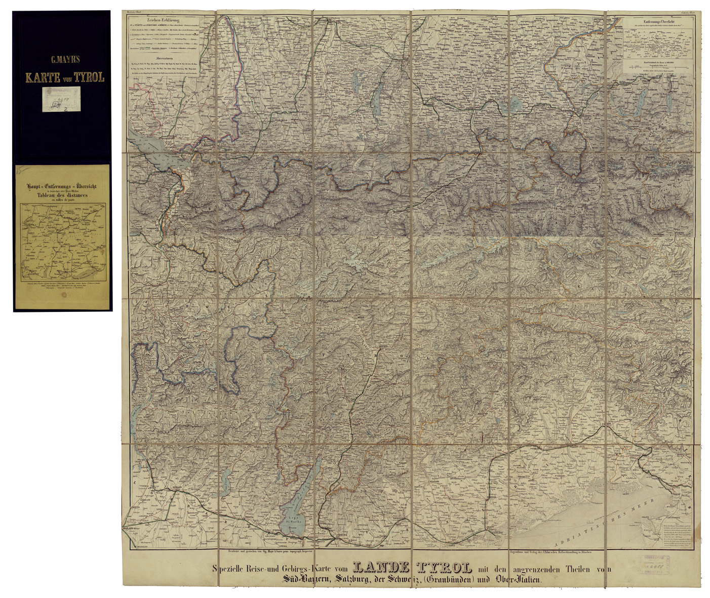 (N:34596) KARTE VON TYROL ETC... (B0020427) Carte e stampe antiche: riproduzione a colori su carta (formato A1)