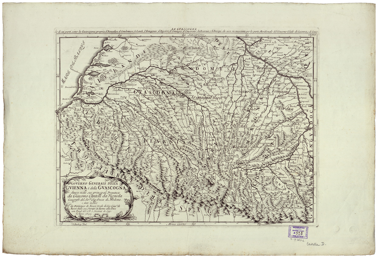 (N:34684) IL GOVERNO DI GUIENNA E GUASCOGNA ETC... FOGLIO 1 (B0020517) Carte e stampe antiche: riproduzione a colori su carta (formato A1)