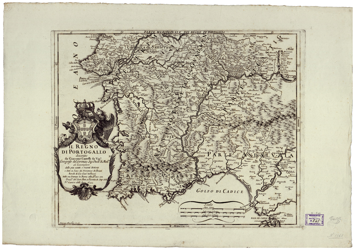(N:34704) IL REGNO DI PORTOGALLO - PARTE MERIDIONALE (B0020537) Carte e stampe antiche: riproduzione a colori su carta (formato A1)