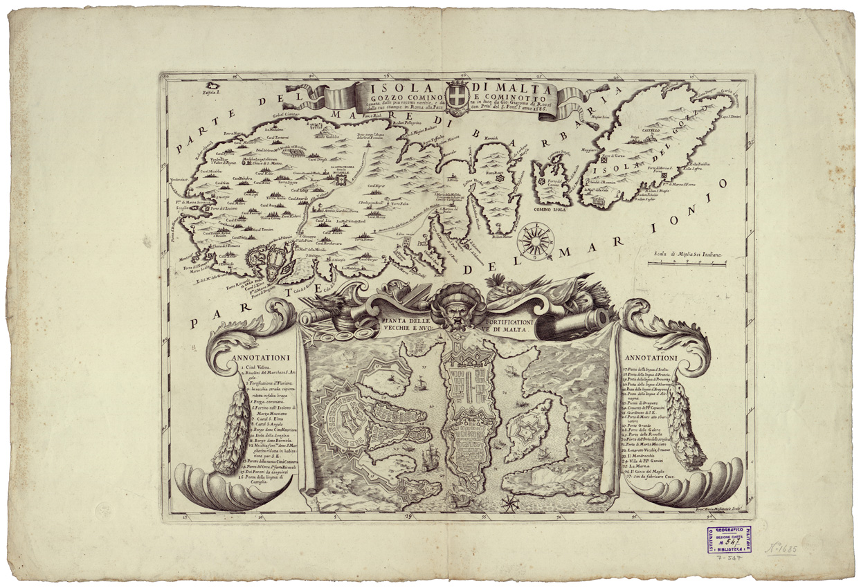 (N:34713) ISOLA DI MALTA, GOZO, COMINO E COMINOTTO (B0020546) Carte e stampe antiche: riproduzione a colori su carta (formato A1)
