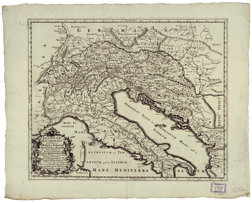 (N:34725) ILLYRICUM OCCIDENTIS PARTE IV RHAETIA NORICUM, PANNONIA et ILLYRIS ETC... (B0020558) Carte e stampe antiche: riproduzione a colori su carta (formato A1)
