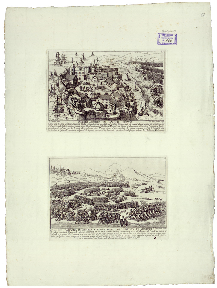 (N:34795) VEDUTE - LI REGNI DI SPAGNA E PORTOGALLO - FOGLIO 12 (B0020628) Carte e stampe antiche: riproduzione a colori su carta (formato A1)