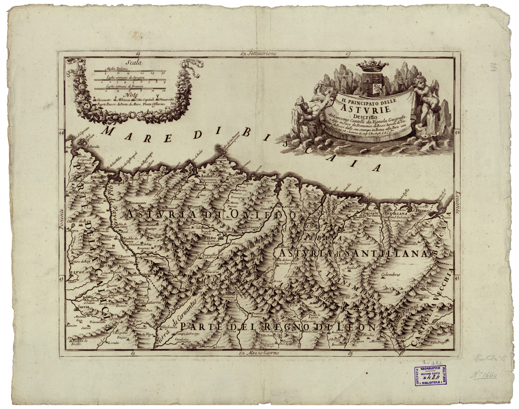 (N:34805) IL PRINCIPATO DELLE ASTURIE ETC... (B0020638) Carte e stampe antiche: riproduzione a colori su carta (formato A1)