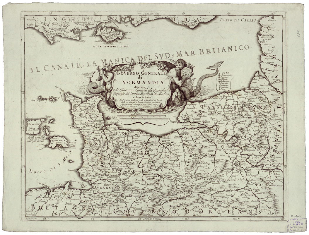 (N:34813) GOVERNO GENERALE DI NORMANDIA (B0020646) Carte e stampe antiche: riproduzione a colori su carta (formato A1)