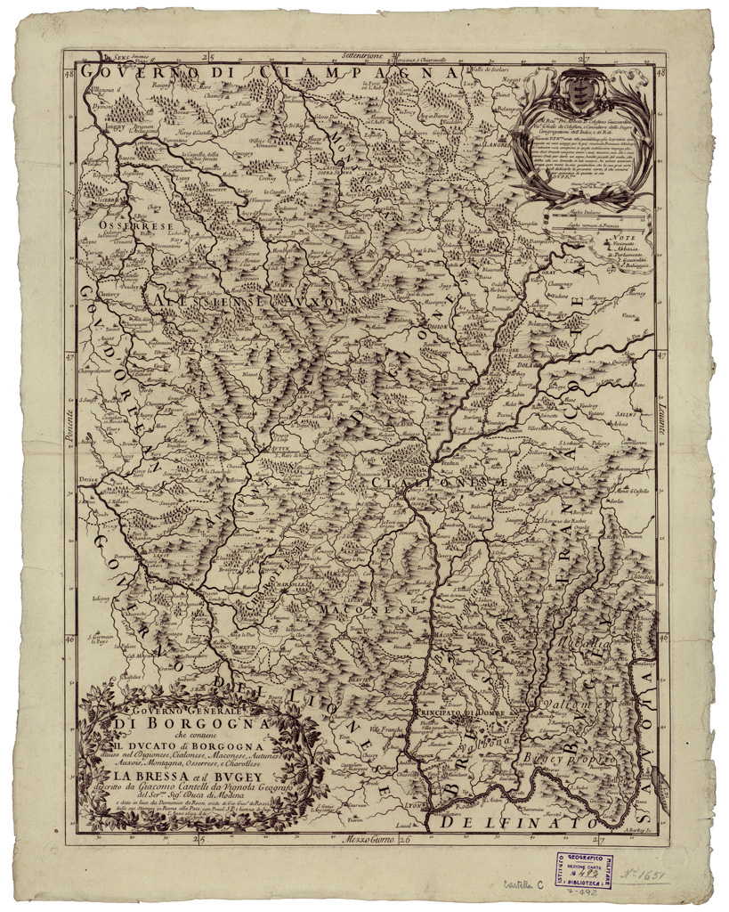 (N:34815) GOVERNO GENERALE DI BORGOGNA CHE CONTIENE IL DUCATO DI BORGOGNA DIVISO NEL DIGIONESE, CIALONESE, MACONESE, AUTUNESE ETC... (B0020648) Carte e stampe antiche: riproduzione a colori su carta (formato A1)