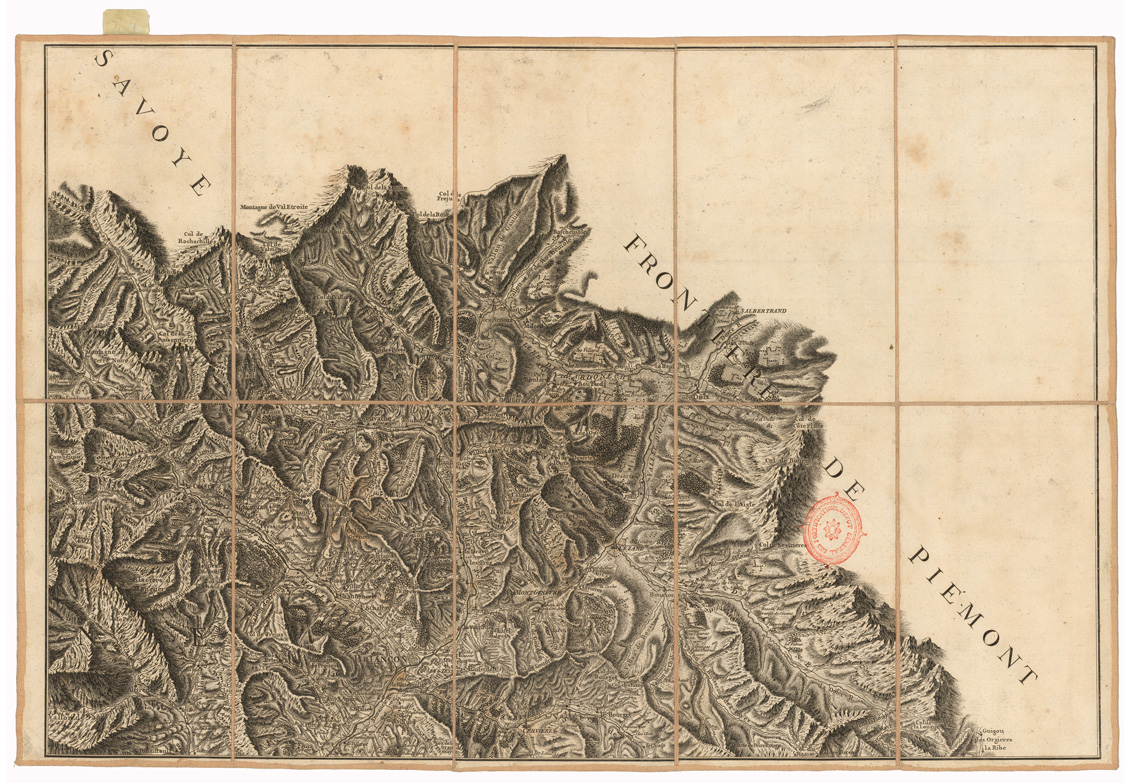 (N:35071) CARTE GEOMETRIQUE DU HAUT DAUPHINE ET DE LA FRONTIERE ULTERIEURE - FOGLIO 4 (B0020775) Carte e stampe antiche: riproduzione a colori su carta (formato A1)