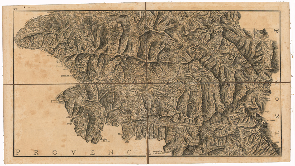 (N:35083) CARTE GEOMETRIQUE DU HAUT DAUPHINE ET DE LA FRONTIERE ULTERIEURE - FOGLIO 7 (B0020787) Carte e stampe antiche: riproduzione a colori su carta (formato A1)