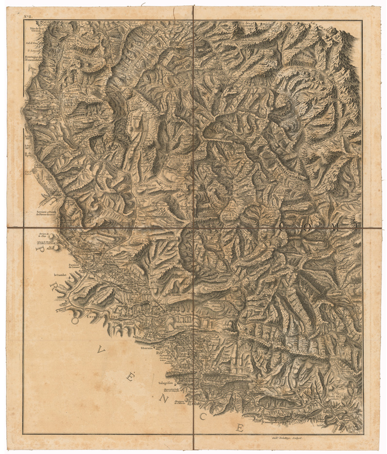 (N:35084) CARTE GEOMETRIQUE DU HAUT DAUPHINE ET DE LA FRONTIERE ULTERIEURE - FOGLIO 8 (B0020788) Carte e stampe antiche: riproduzione a colori su carta (formato A1)