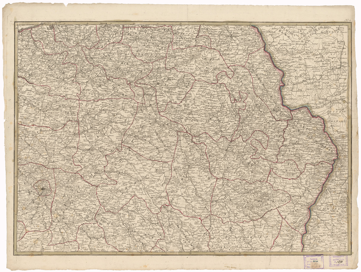 (N:35096) NEUESTE GENERALKARTE VON FRANKREICH - CARTE DE L'EMPIRE FRANCAIS DIVISEE EN DEPARTEMENS - FOGLIO 2 (B0020800) Carte e stampe antiche: riproduzione a colori su carta (formato A1)