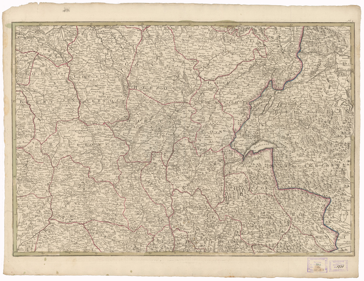 (N:35098) NEUESTE GENERALKARTE VON FRANKREICH - CARTE DE L'EMPIRE FRANCAIS DIVISEE EN DEPARTEMENS - FOGLIO 4 (B0020802) Carte e stampe antiche: riproduzione a colori su carta (formato A1)