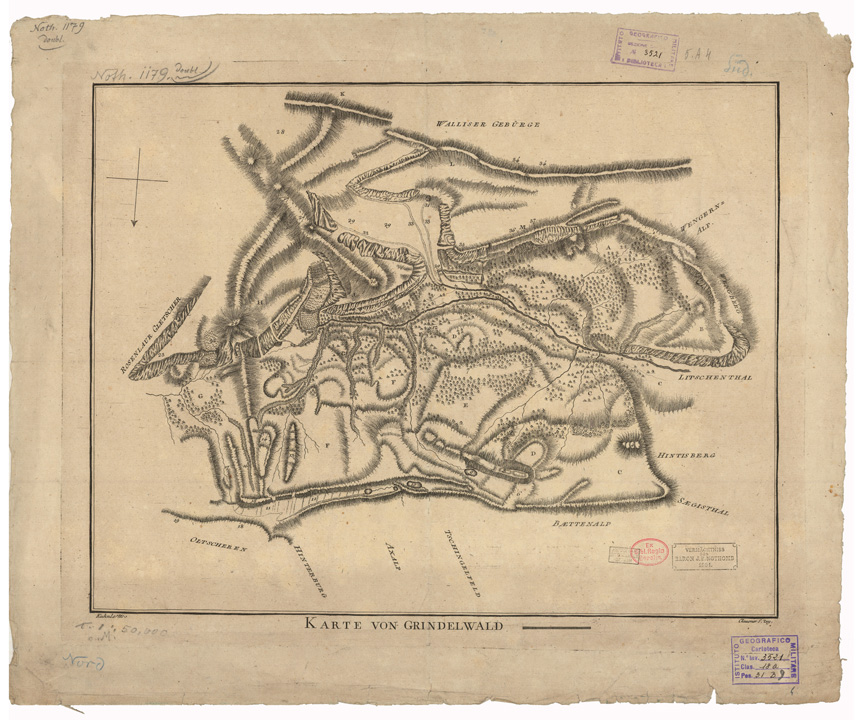 (N:35128) KARTE VON GRINDELWALD (B0020860) Carte e stampe antiche: riproduzione a colori su carta (formato A1)