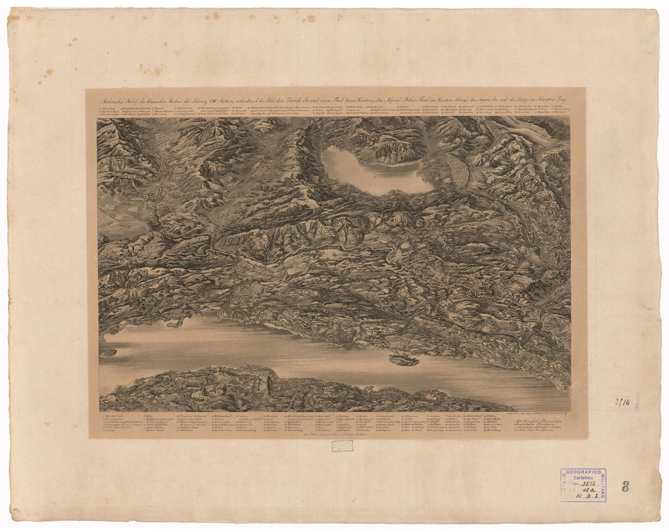 (N:35166) RELIEF PITTORESQUE DU SOL CLASSIQUE DE LA SUISSE ETC...  - FOGLIO 8 (B0020899) Carte e stampe antiche: riproduzione a colori su carta (formato A1)