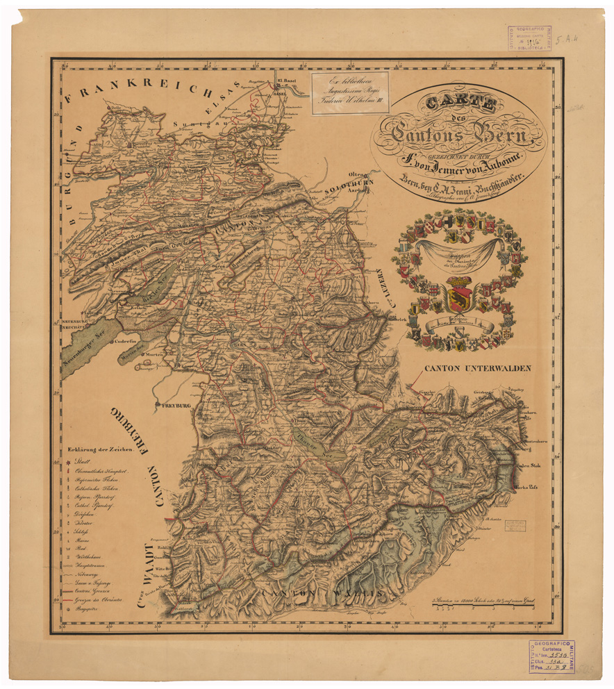 (N:35170) CARTE DES CANTONS BERN (B0020903) Carte e stampe antiche: riproduzione a colori su carta (formato A1)