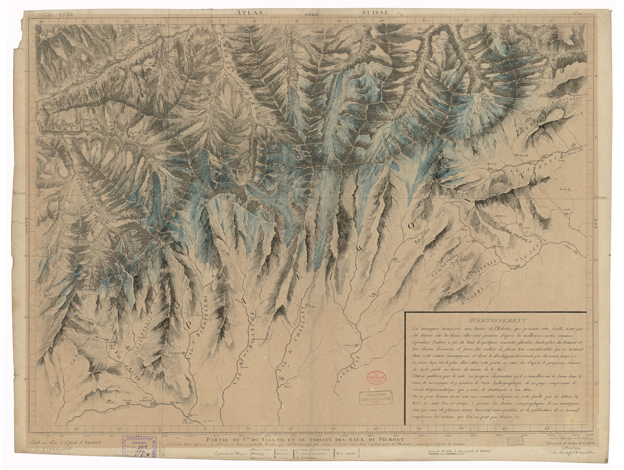 (N:35200) ASSEMBLAGE DE ATLAS SUISSE - PARTIE DU C.ton DU VALLAIS ET LE VERSANT DES EAUX DU PIEMONT - FOGLIO 14
 (B0020932) Carte e stampe antiche: riproduzione a colori su carta (formato A1)