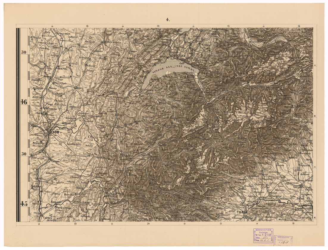 (N:35586) WANDKARTE DER ALPEN ENTWORFEN VON A. STEINHAUSER K.K. RATH - FOGLIO 4 (B0020971) Carte e stampe antiche: riproduzione a colori su carta (formato A1)