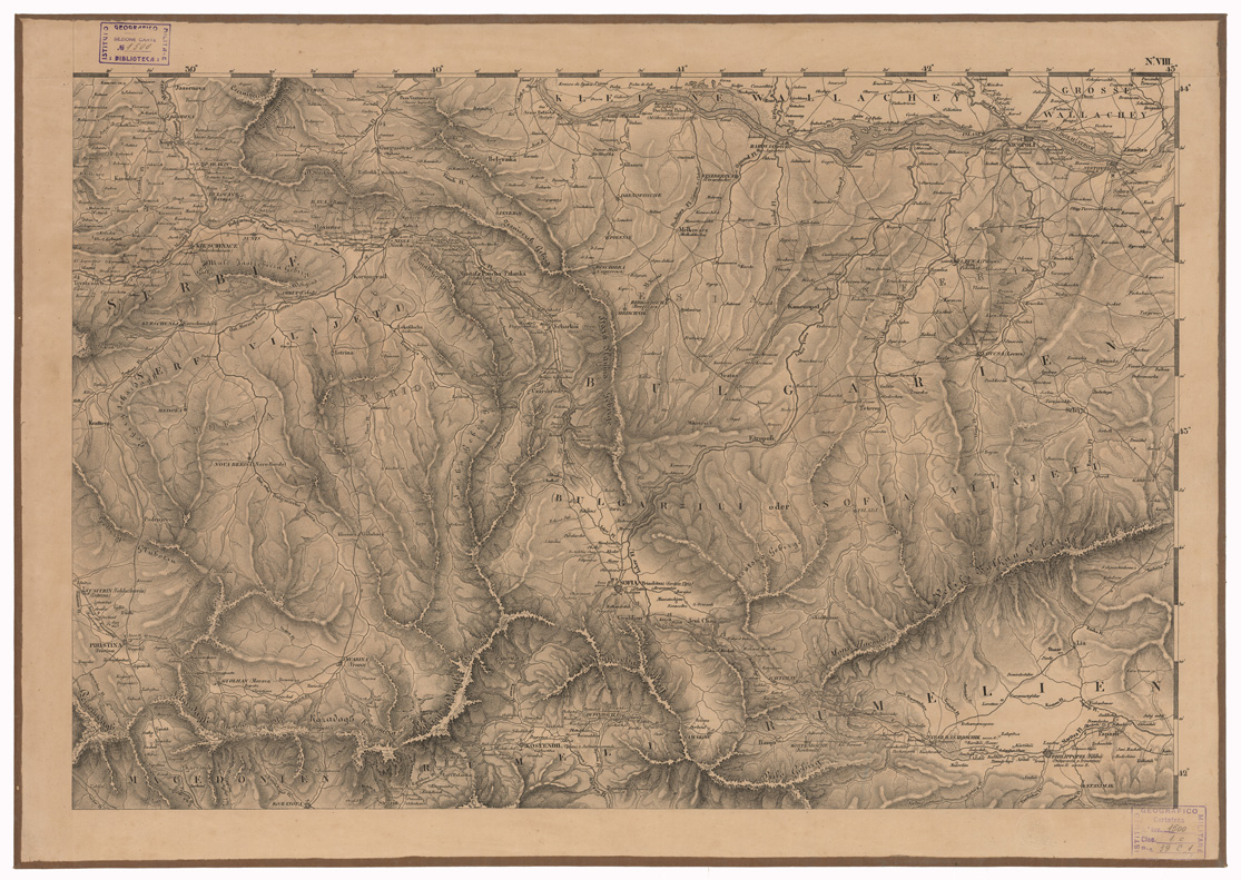 (N:35696) CARTE DER EUROPAEISCHEN TURKEY NEBST EINEM THEILE VON KLEINASIEN - FOGLIO N. 8 (B0021084) Carte e stampe antiche: riproduzione a colori su carta (formato A1)