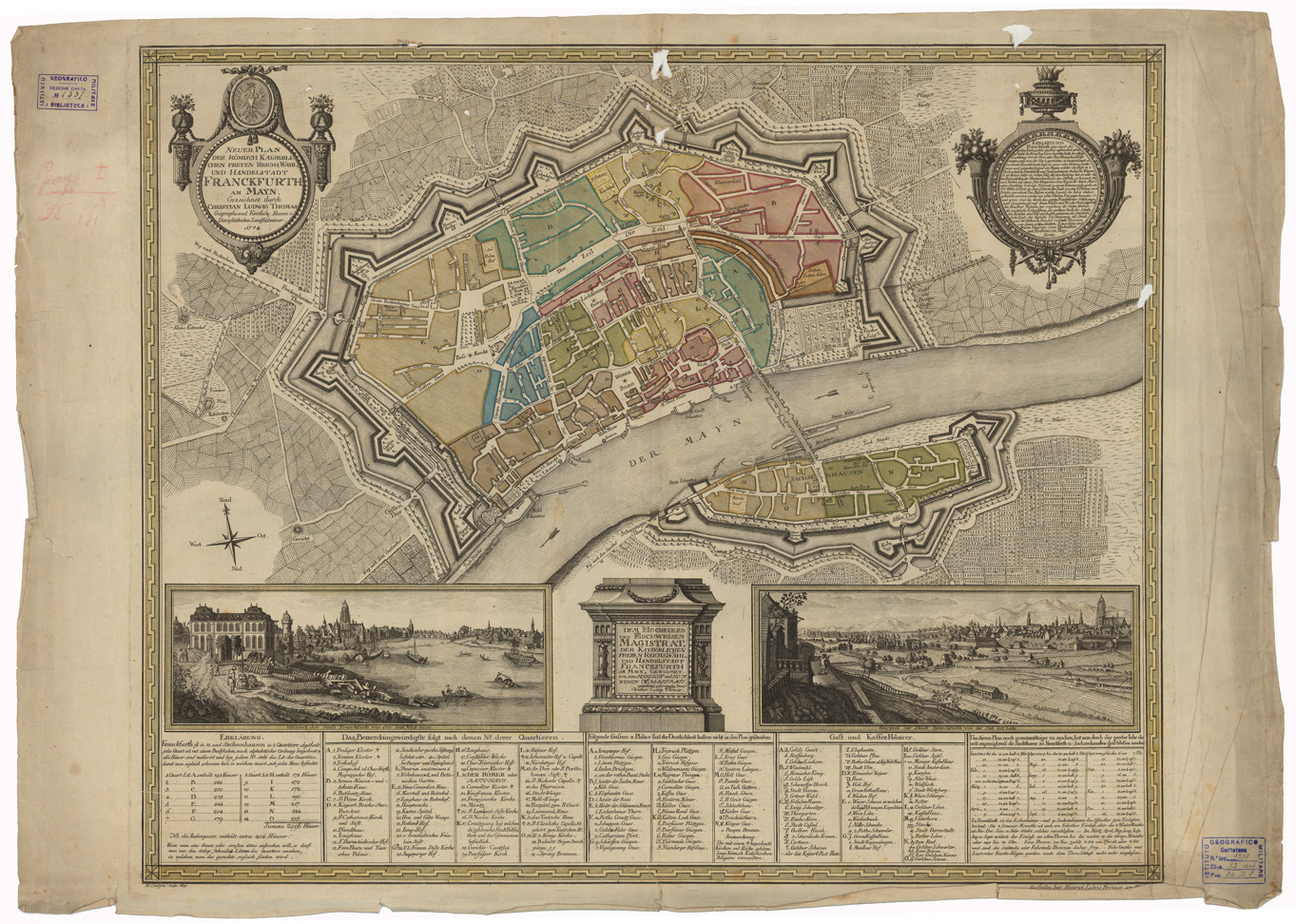 (N:35737) NEUER PLAN DER ROMISCH KAYSERLI CHEN FREYEN REICHS, WAHL,UND HANDELSTADT FRANCKFURTH AM MAYN (B0021125) Carte e stampe antiche: riproduzione a colori su carta (formato A1)