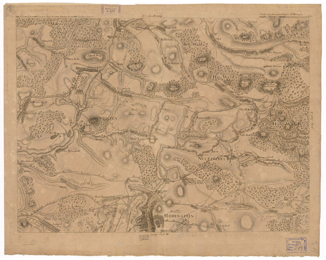 (N:35740) CARTE CHOROGRAPHIQUE ET MILITAIRE DE LA PARTIE DE LA SAXE DE LA BOHEME ECC... - FOGLIO 1 (B0021128) Carte e stampe antiche: riproduzione a colori su carta (formato A1)
