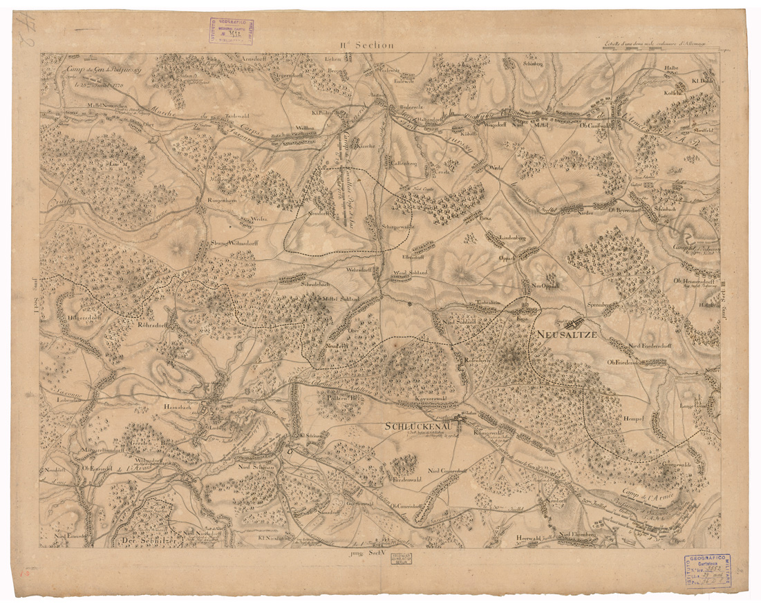 (N:35741) CARTE CHOROGRAPHIQUE ET MILITAIRE DE LA PARTIE DE LA SAXE DE LA BOHEME ECC... - FOGLIO 2 (B0021129) Carte e stampe antiche: riproduzione a colori su carta (formato A1)
