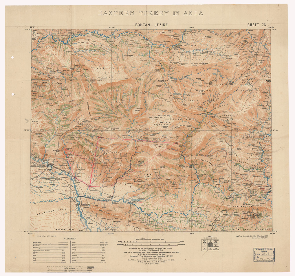 (N:35882) EASTERN TURKEY IN ASIA - SCHEET 26 BOHTAN - JEZIRE (B0021196) Carte e stampe antiche: riproduzione a colori su carta (formato A1)