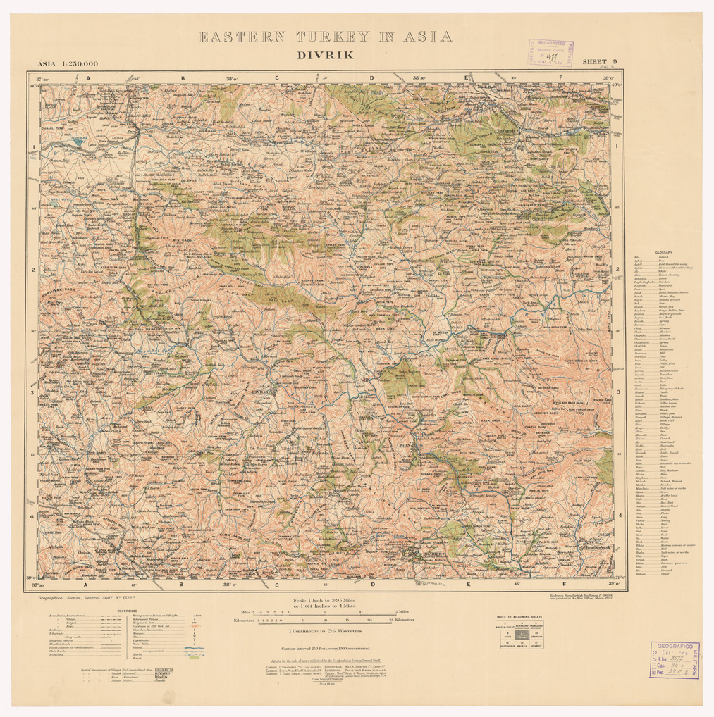(N:35885) EASTERN TURKEY IN ASIA - SHEET 9 DIVRIK (B0021199) Carte e stampe antiche: riproduzione a colori su carta (formato A1)