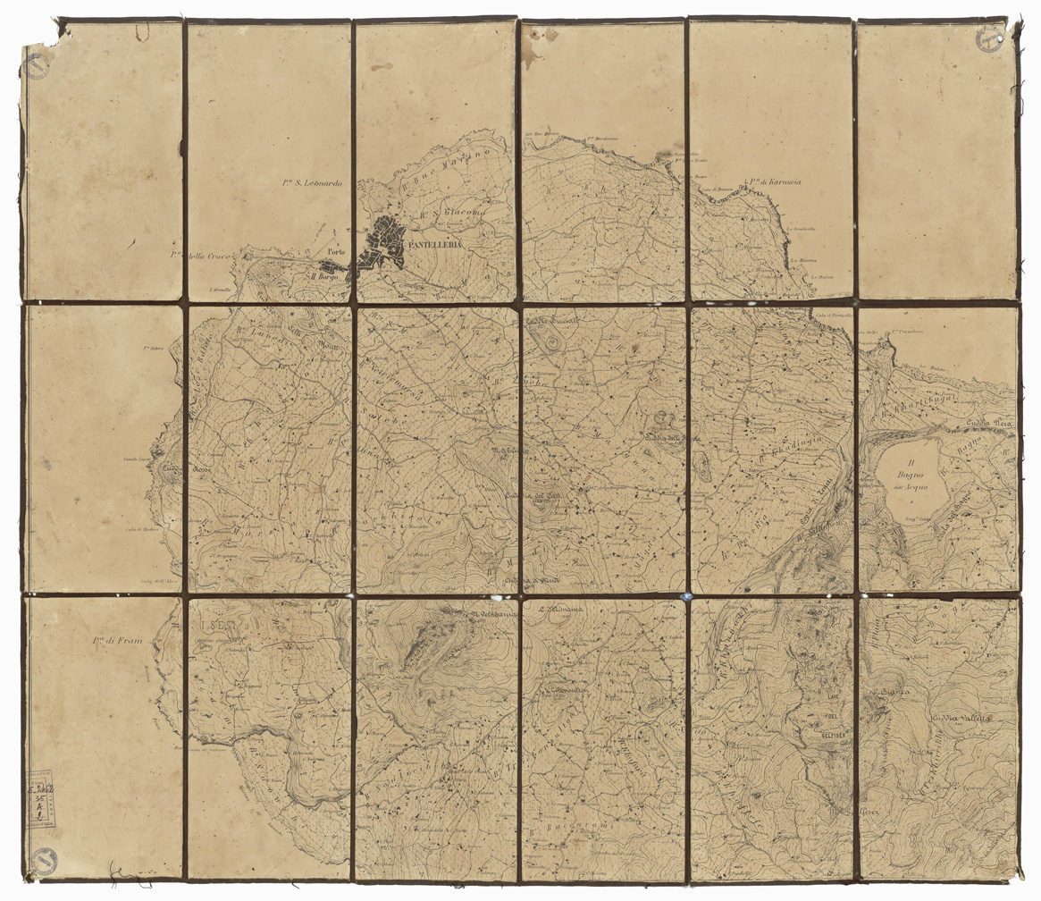 (N:35889) CARTA TOPOGRAFICA DELL'ISOLA DI PANTELLERIA - FOGLIO 2 (B0021203) Carte e stampe antiche: riproduzione a colori su carta (formato A1)