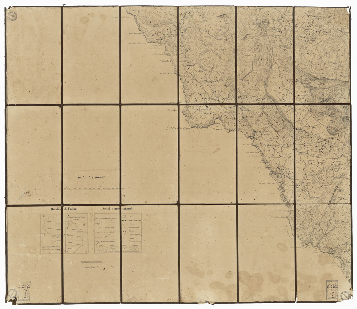 (N:35891) CARTA TOPOGRAFICA DELL'ISOLA DI PANTELLERIA - FOGLIO 4 (B0021205) Carte e stampe antiche: riproduzione a colori su carta (formato A1)