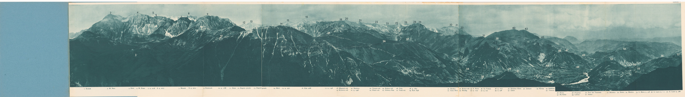 (N:36780) L'ESERCITO ITALIANO NELLA GRANDE GUERRA 1915-1918 - VOL. IV 1917 - TOMO 2 TER - Panorama 5 - Il Terreno dal Kozljak a S. lucia visto dal Passo Zagradan (B0021334) Carte e stampe antiche: riproduzione a colori su carta (formato A1)