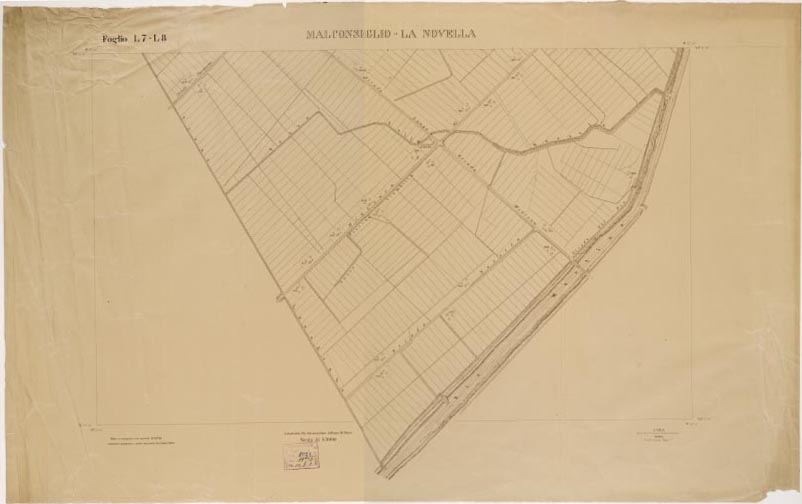 (N:15300) RILIEVO DELLA ZONA DI LITTORIA COL METODO NISTRI - Foglio L7-L8 - Malconsiglio-La Novella (B0002610, B0002611, B2610-11) Carte e stampe antiche: riproduzione a colori su carta (formato A1)