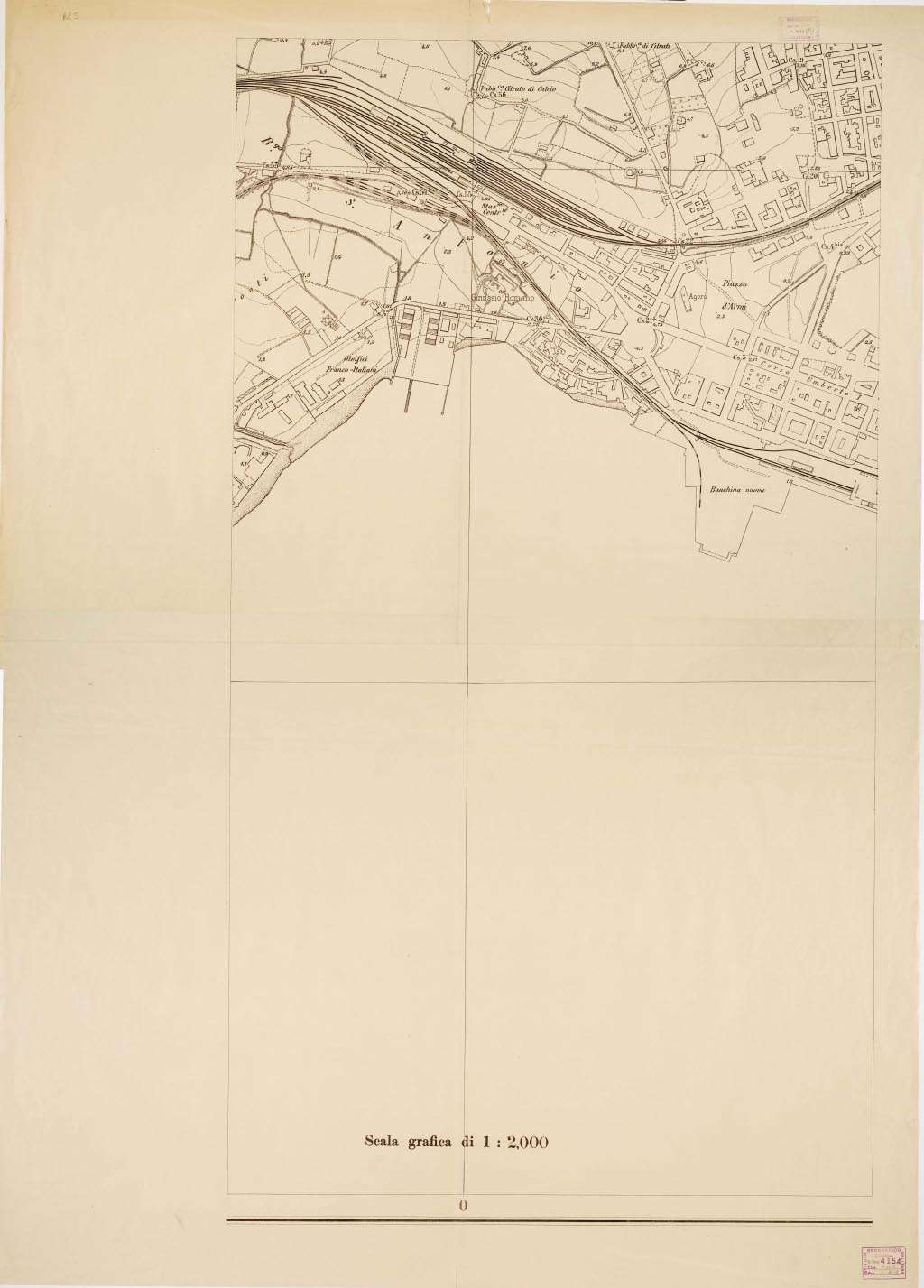 (N:13758) PIANTA DELLA CITTA' DI SIRACUSA - Foglio 5 (B0006609, B0006610, B6609-10) Carte e stampe antiche: riproduzione a colori su carta (formato A1)