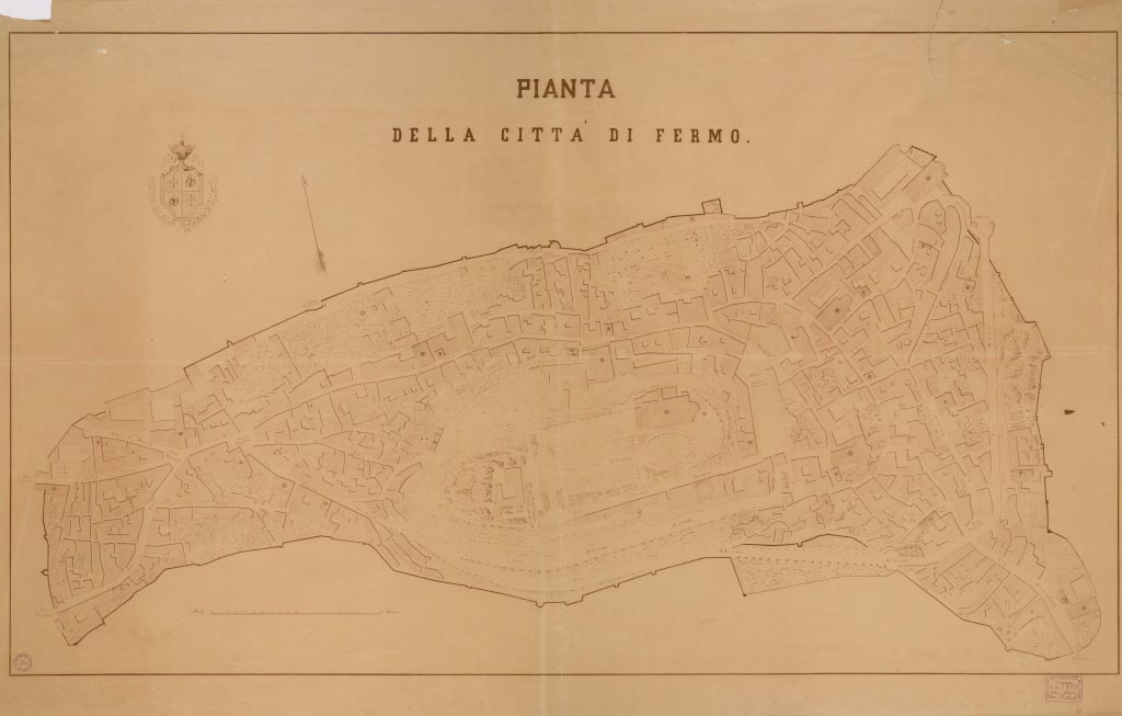 (N:13597) PIANTA DELLA CITTA' DI FERMO (B0006719, B0006720, B6719-20) Carte e stampe antiche: riproduzione a colori su carta (formato A1)