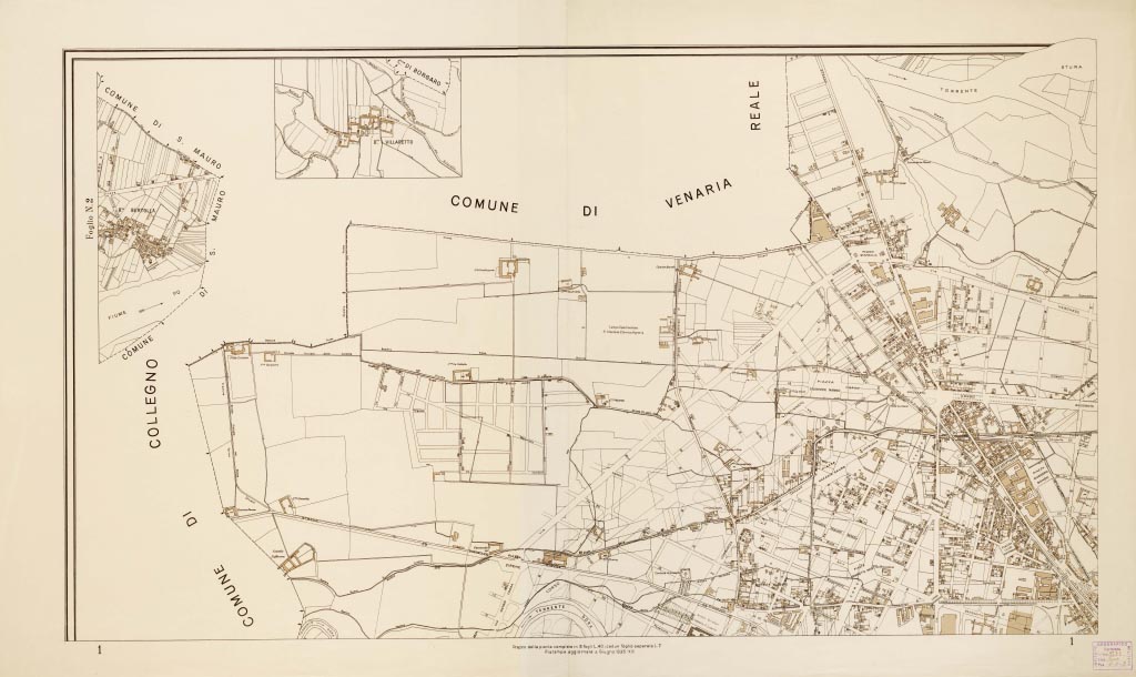 (N:13923) PIANTA DI TORINO - Foglio 1 (B0006747, B0006748, B6747-48) Carte e stampe antiche: riproduzione a colori su carta (formato A1)