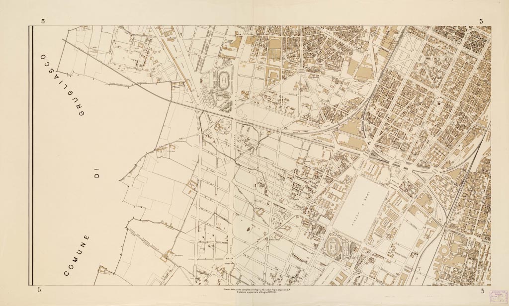 (N:13930) PIANTA DI TORINO - Foglio 5 (B0006755, B0006756, B6755-56) Carte e stampe antiche: riproduzione a colori su carta (formato A1)