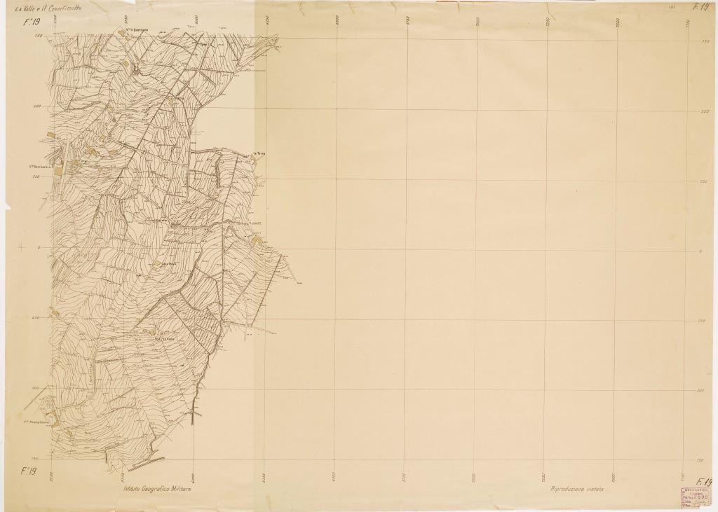 (N:13416) PIANO REGOLATORE DI AMPLIAMENTO DELLA CITTA' DI FIRENZE - Foglio 19 - La Valle del Crocifisso (B0006978, B0006979, B6978-79) Carte e stampe antiche: riproduzione a colori su carta (formato A1)