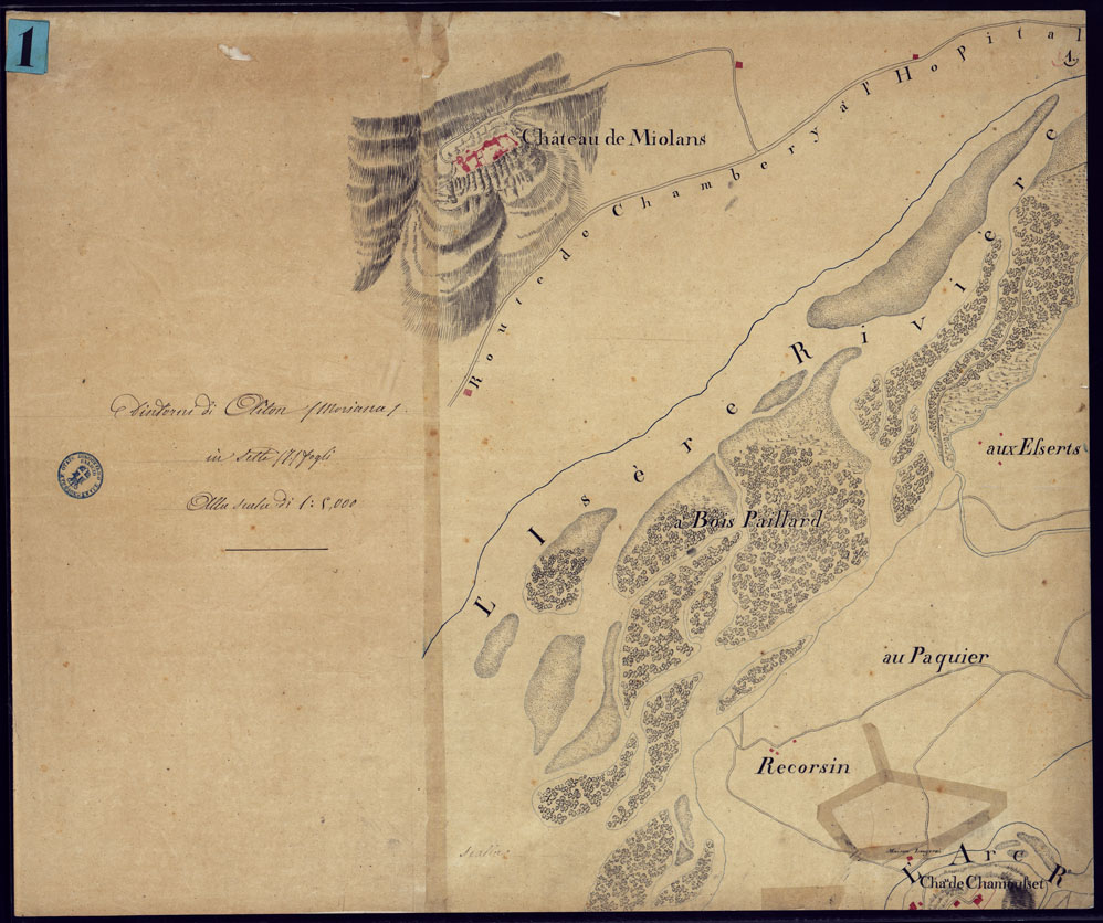 (N:6832) DINTORNI DI AITON (MORIANA) IN SETTE (7) FOGLI. ALLA SCALA DI 1:5.000 - FOGLIO 1 (CA000001) Carte e stampe antiche: riproduzione a colori su carta (formato A1)