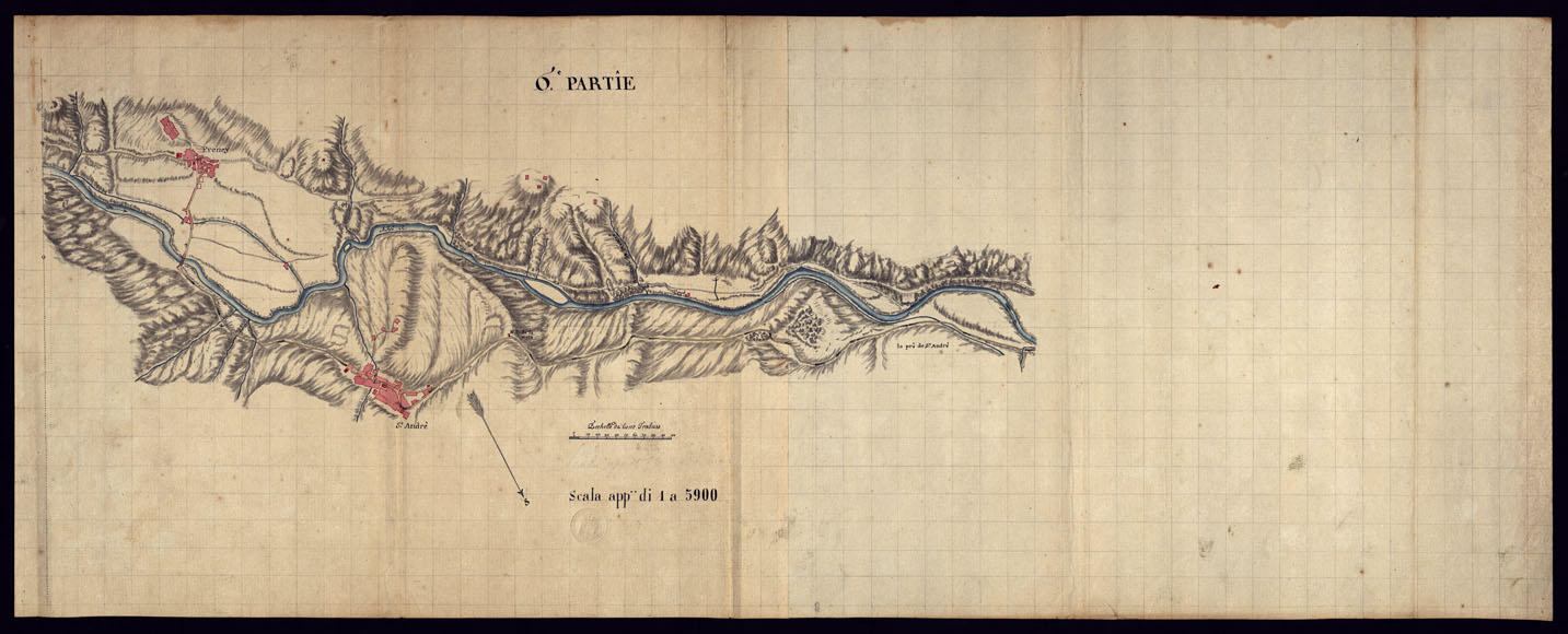 (N:6881) CARTA DELLA VALLE DELL'ARC TRA TERMIGNON E FOURNEAU - 6 PARIE. (CA000025) Carte e stampe antiche: riproduzione a colori su carta (formato A1)