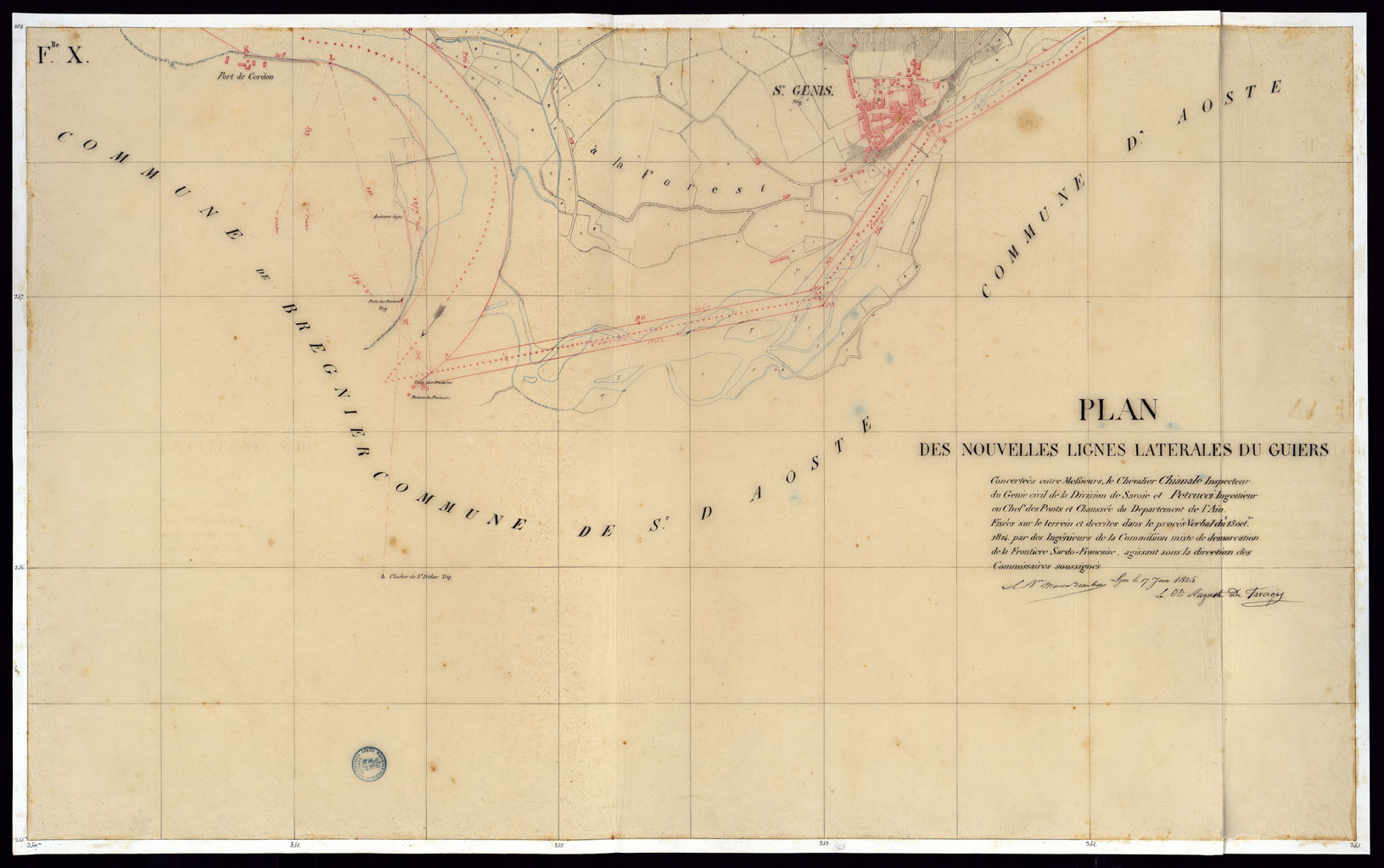(N:6765) TABLEAU D'ASSEMBLAGE DE CARTE DES BASSINS INONDABLES DU RHONE ET DU GUIERS RELATIVE AUX LIGNES LATERALES LEVEE ET DESSINEE A' L'ECHELLE D'UN 5.000 ME PAR LES CAP. NES DU GENIE CIVIL MELANO ET BAGETTI - FOGLIO X. (CA000052) Carte e stampe antiche: riproduzione a colori su carta (formato A1)