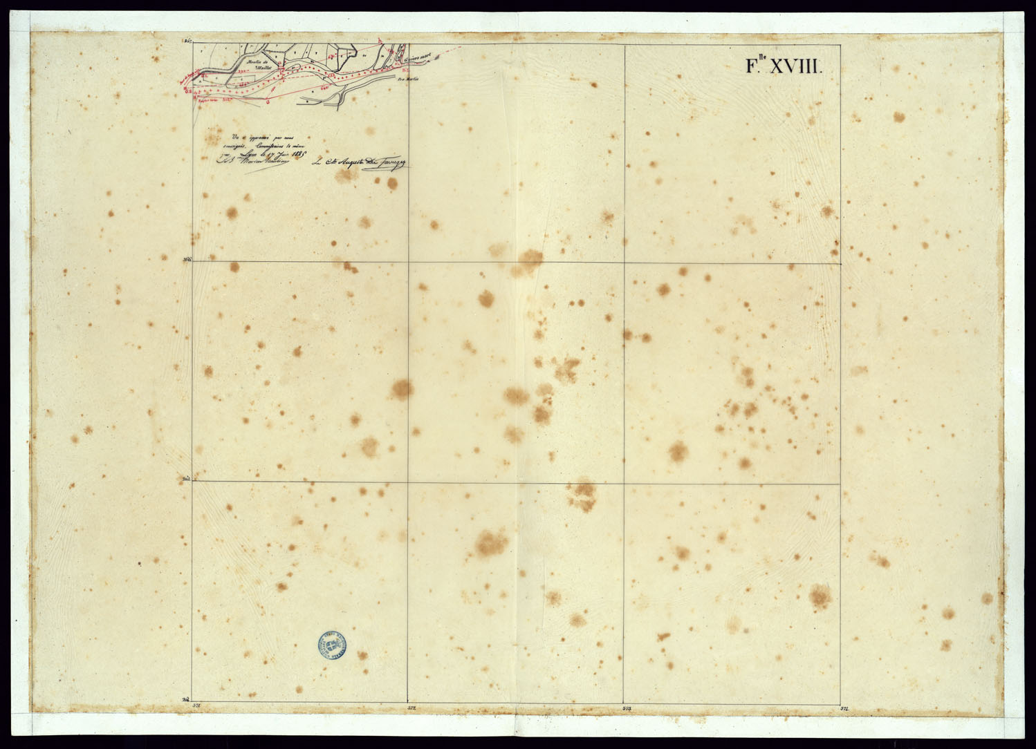 (N:6711) TABLEAU D'ASSEMBLAGE DE CARTE DES BASSINS INONDABLES DU RHONE ET DU GUIERS RELATIVE AUX LIGNES LATERALES LEVEE ET DESSINEE A' L'ECHELLE D'UN 5.000 ME PAR LES CAP. NES DU GENIE CIVIL MELANO ET BAGETTI - FOGLIO XVIII. (CA000060) Carte e stampe antiche: riproduzione a colori su carta (formato A1)