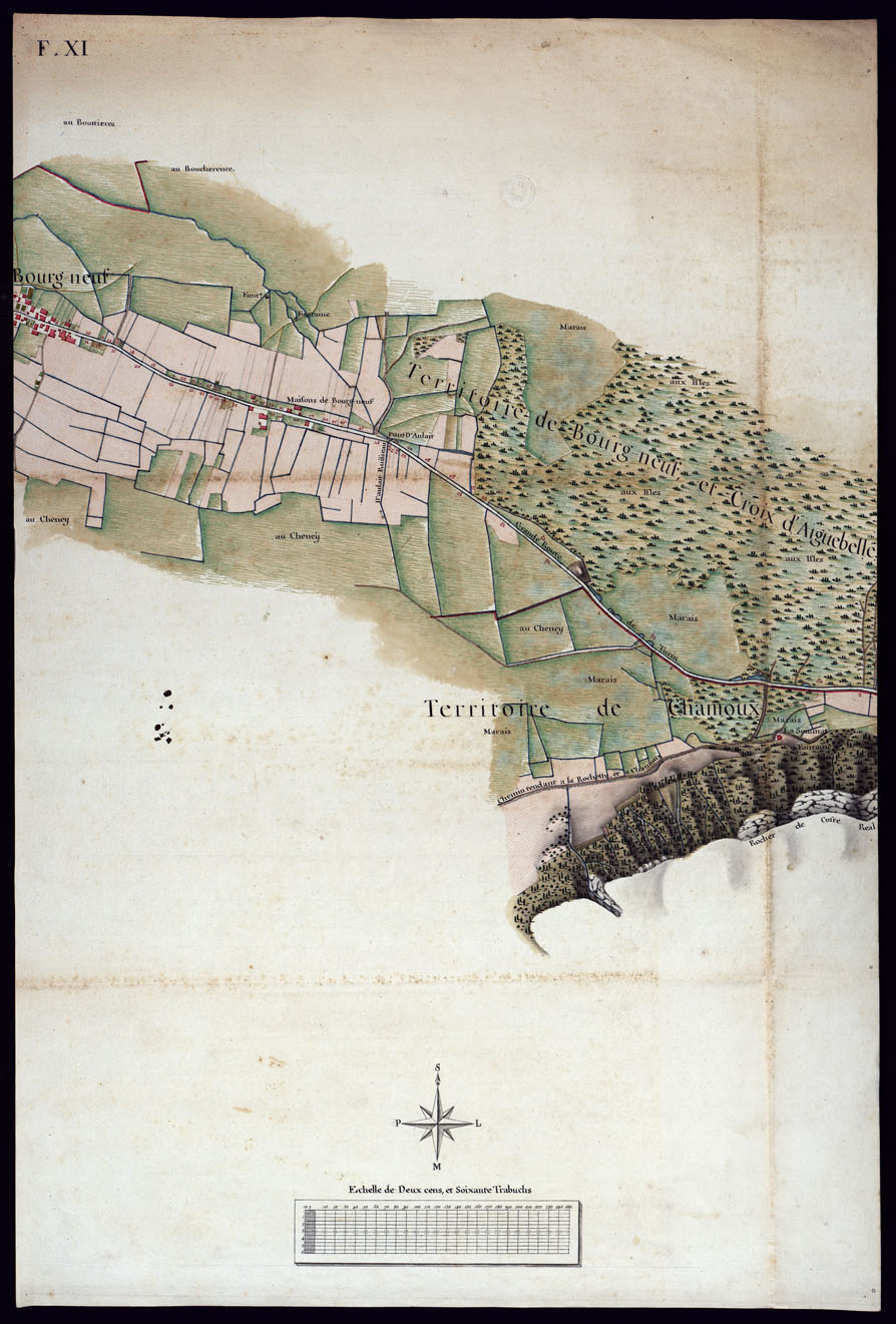 (N:7495) MODELE QUI SERT POUR L'UNION DES FEUILLES, QUI COMPOSENT LA CARTE DE LA GRANDE ROUTE DEPUIS CHAMBERY JUSQU'A S. JEAN DE MAURIENNE LEVEE SUR LIEUX DANS SUR LIEUX DANS ANNES 1781 ET 1782 PAR MARCHETTI INGENIUR TOPOGRAPHE DE S. M. - FOGLIO XI. (CA000095) Carte e stampe antiche: riproduzione a colori su carta (formato A1)