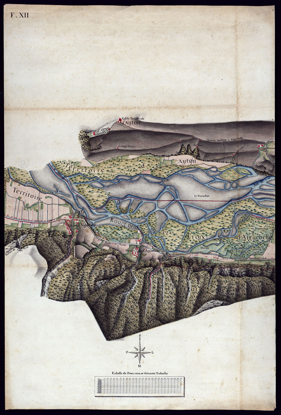 (N:7493) MODELE QUI SERT POUR L'UNION DES FEUILLES, QUI COMPOSENT LA CARTE DE LA GRANDE ROUTE DEPUIS CHAMBERY JUSQU'A S. JEAN DE MAURIENNE LEVEE SUR LIEUX DANS SUR LIEUX DANS ANNES 1781 ET 1782 PAR MARCHETTI INGENIUR TOPOGRAPHE DE S. M. - FOGLIO XII. (CA000096) Carte e stampe antiche: riproduzione a colori su carta (formato A1)