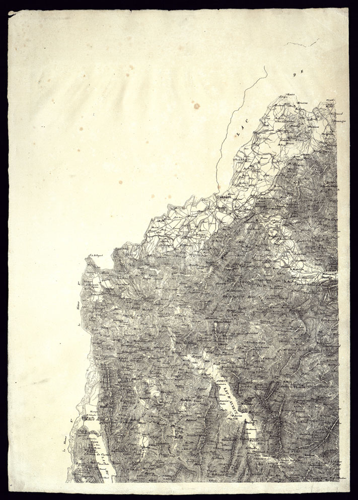 (N:23012) RIPRODUZIONE DI UNA PARTE DELLA: CARTE DU DUCHE' DE SAVOYE A' L'USAGE DEL L'ARMEE POUR LE CAS DE GUERRE - FOGLIO N. 1 (CA000151) Carte e stampe antiche: riproduzione a colori su carta (formato A1)