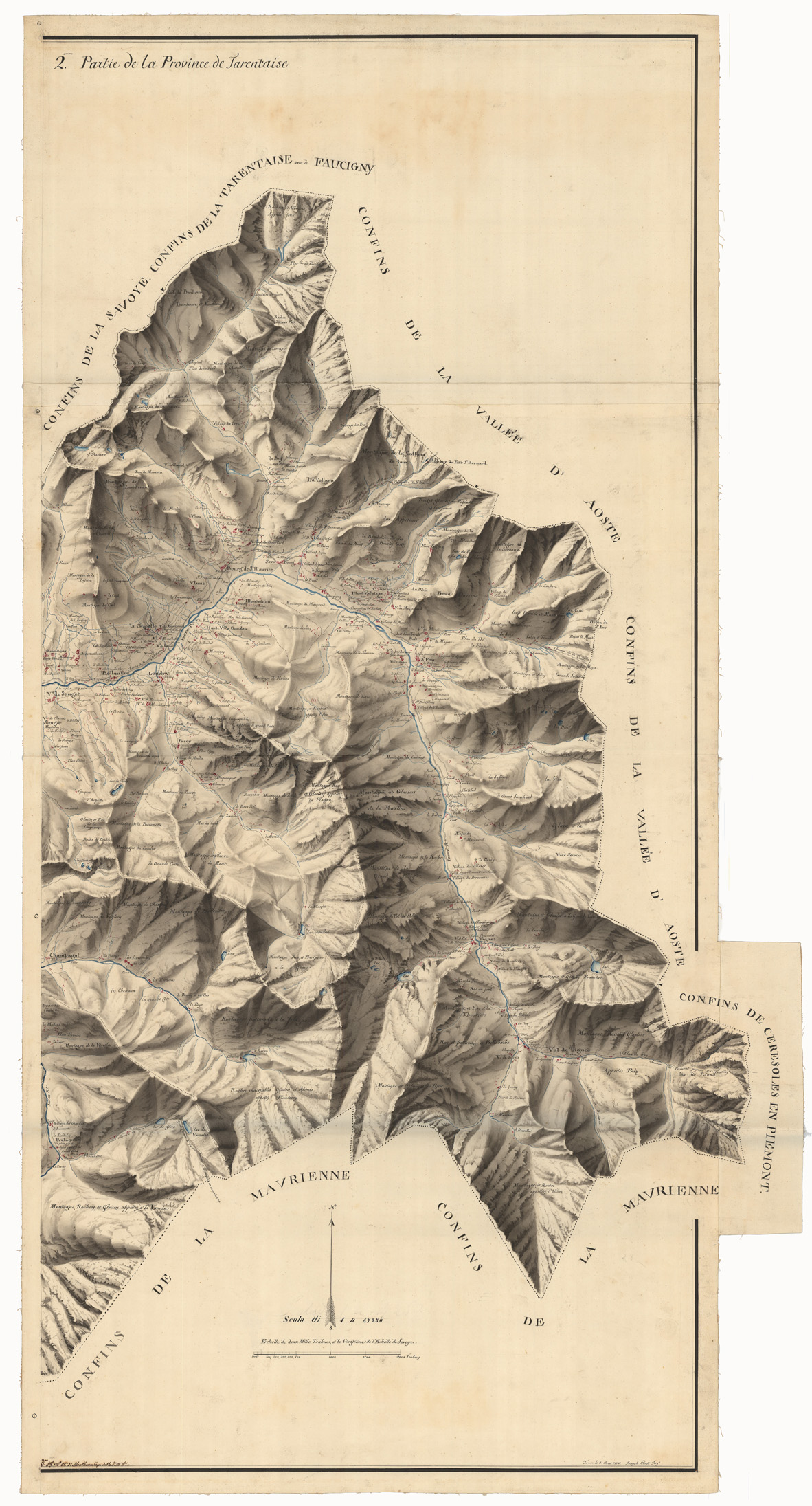 (N:6834) REDUCTION DE LA PROVINCE DE TARENTAISE LEVEE LE 14 JUIN 1761 - FOGLIO 2 (CA000166) Carte e stampe antiche: riproduzione a colori su carta (formato A1)