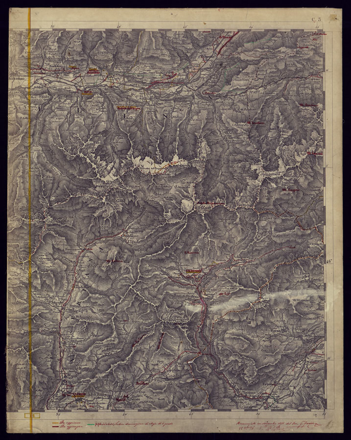 (N:3813) CARTA TOPOGRAFICA DELLA LOMBARDIA, VENETO E ITALIA CENTRALE - FOGLIO C3 (EST) CLUSONE. (CA000181) Carte e stampe antiche: riproduzione a colori su carta (formato A1)