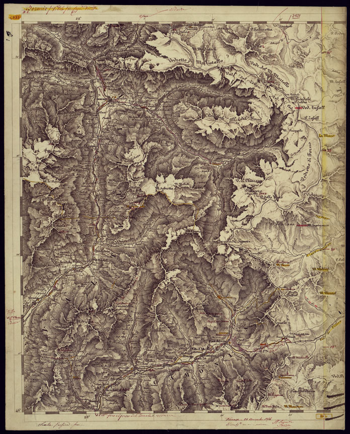 (N:1702) CARTA TOPOGRAFICA DELLA LOMBARDIA, VENETO E ITALIA CENTRALE - FOGLIO D2 BORMIO. (CA000198) Carte e stampe antiche: riproduzione a colori su carta (formato A1)