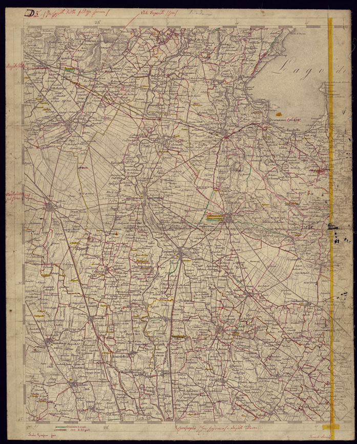 (N:1653) CARTA TOPOGRAFICA DELLA LOMBARDIA, VENETO E ITALIA CENTRALE  - FOGLIO D5 (OVEST) LONATO. (CA000202) Carte e stampe antiche: riproduzione a colori su carta (formato A1)