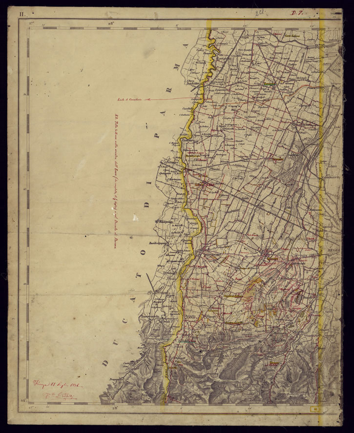(N:1648) CARTA TOPOGRAFICA DELLA LOMBARDIA, VENETO E ITALIA CENTRALE - FOGLIO D7 (OVEST) MONTECCHIO. (CA000207) Carte e stampe antiche: riproduzione a colori su carta (formato A1)