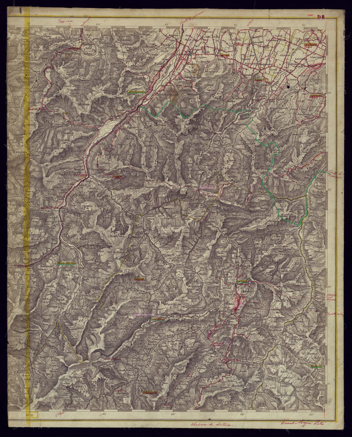 (N:1643) CARTA TOPOGRAFICA DELLA LOMBARDIA, VENETO E ITALIA CENTRALE - FOGLIO D8 (EST) SASSUOLO. (CA000212) Carte e stampe antiche: riproduzione a colori su carta (formato A1)