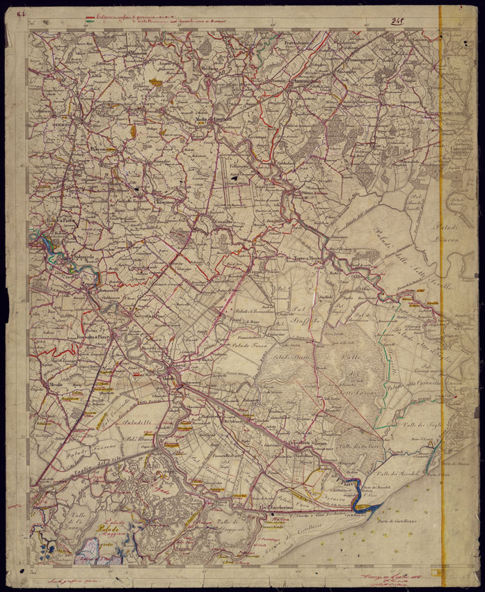 (N:1126) CARTA TOPOGRAFICA DELLA LOMBARDIA, VENETO E ITALIA CENTRALE - FOGLIO G4 (OVEST) ODERZO. (CA000266) Carte e stampe antiche: riproduzione a colori su carta (formato A1)
