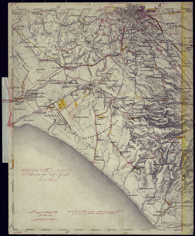 (N:1074) CARTA TOPOGRAFICA DELLA LOMBARDIA, VENETO E ITALIA CENTRALE - FOGLIO G16 (OVEST) ROMA. (CA000284) Carte e stampe antiche: riproduzione a colori su carta (formato A1)